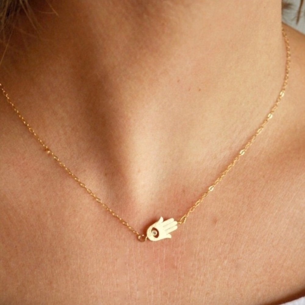 Gold Dainty Hamsa Necklace